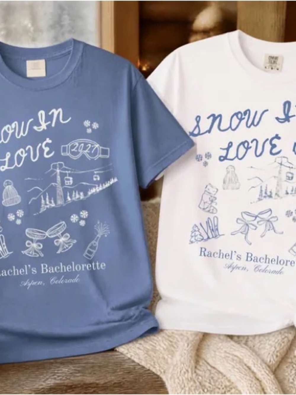 Comfort Colors Snow Love Graphic Tee - Blue & White
